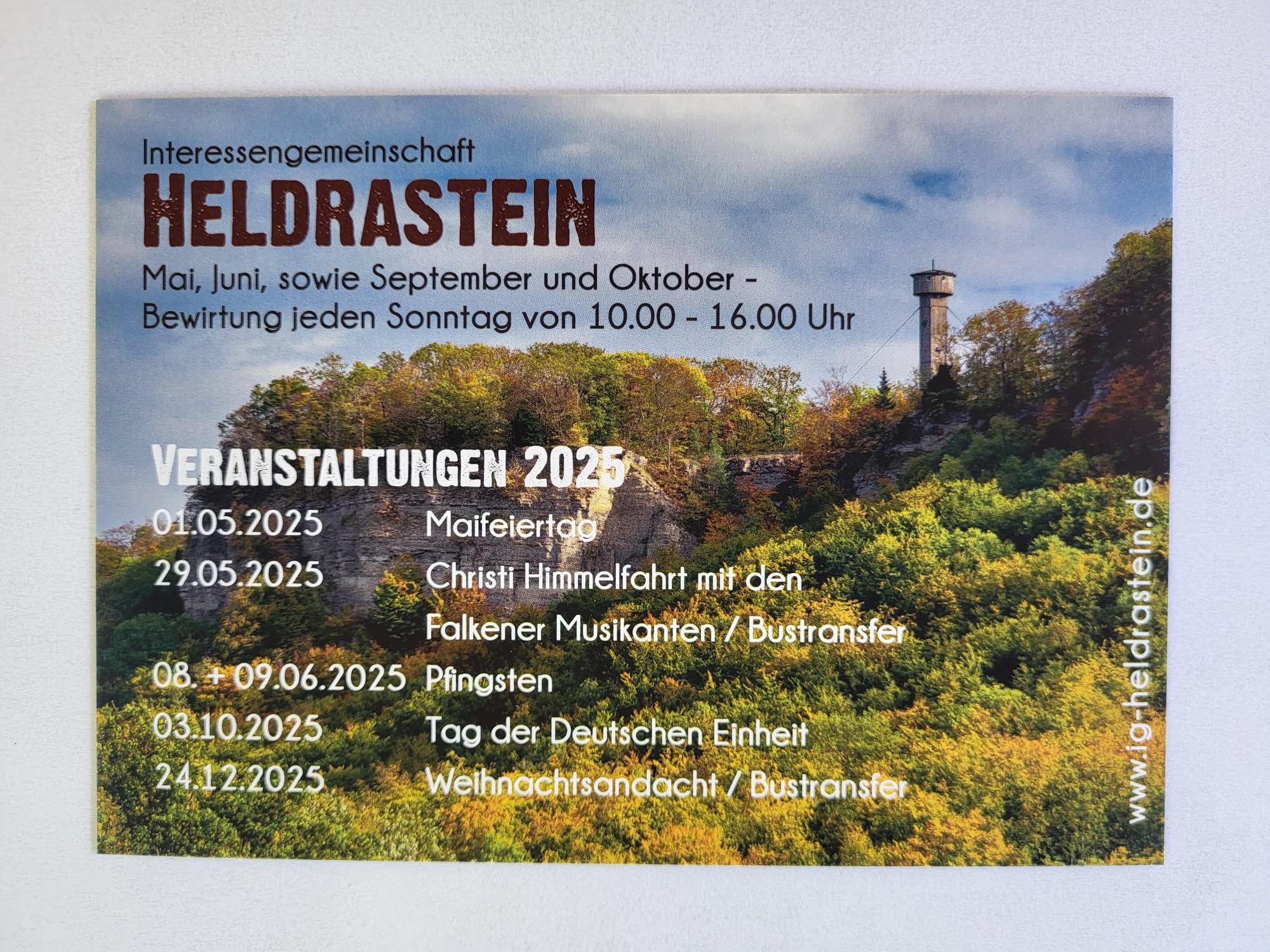 Sonntagsbewirtung auf dem Heldrastein